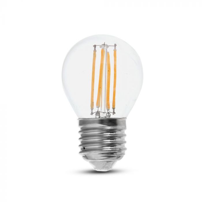 LED E27 FILAMENT LAMP G45 6W CW 800lm 300° GLOBE 45X72 A++