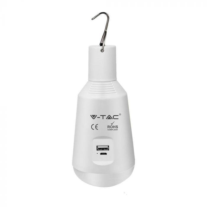 LED SOLAR EMERGENCY E27 LAMP WITH SENSOR / RF CONTROL 7W CCT 500lm 120° (6Hrs) MOBILE CHARING