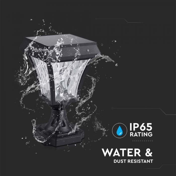 LED SOLAR STAND LAMP CC3 3IN1 110Lm 170° 15x15x24CM MATT BLACK BODY IP65