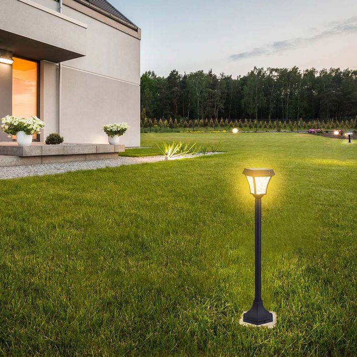 LED SOLAR LAWN LAMP CC3 3IN1 110Lm 170° 15x15x94 MATT BLACK BODY IP65