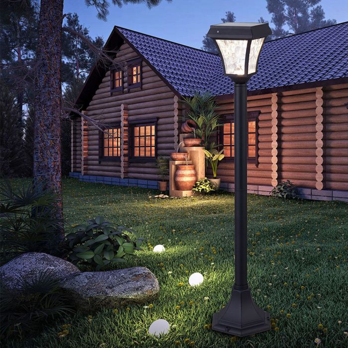 LED SOLAR LAWN LAMP CC3 3IN1 110Lm 170° 15x15x94 MATT BLACK BODY IP65