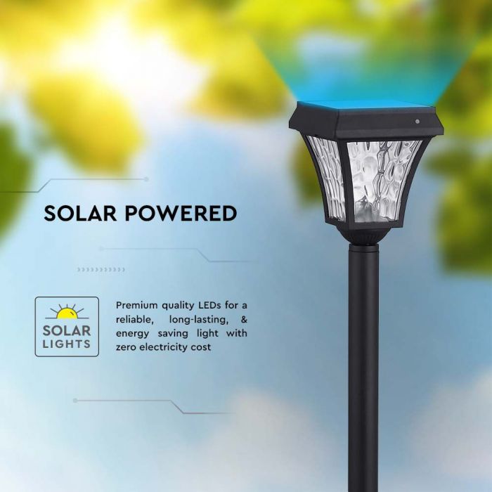 LED SOLAR LAWN LAMP CC3 3IN1 110Lm 170° 15x15x94 MATT BLACK BODY IP65