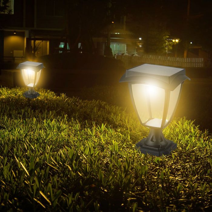LED SOLAR STAND LAMP MATT BLACK WW+CW 110Lm 170° 175x175x25 IP65