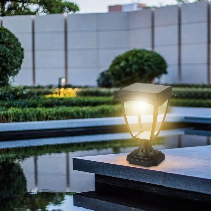 LED SOLAR STAND LAMP MATT BLACK WW+CW 110Lm 170° 175x175x25 IP65