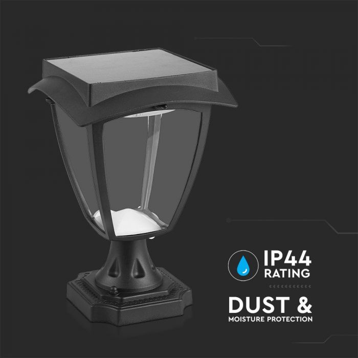 LED SOLAR STAND LAMP MATT BLACK WW+CW 110Lm 170° 175x175x25 IP65