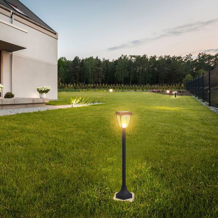 LED SOLAR LAWN LAMP MATT BLACK WW+CW 110Lm 170° 175x175x92 IP44