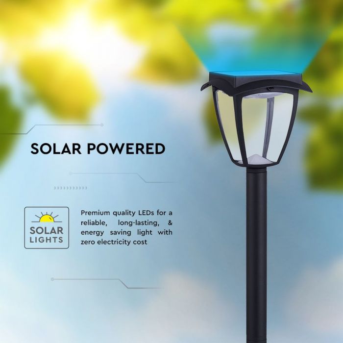 LED SOLAR LAWN LAMP MATT BLACK WW+CW 110Lm 170° 175x175x92 IP44