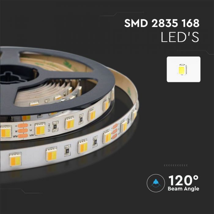 LED STRIP LIGHT SMD 120LEDs CCT 3IN1 1500Lm 14W/M 24V IP65