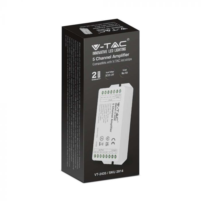 LED 5 CHANNEL AMPLIFIER Max 15A 12/24V