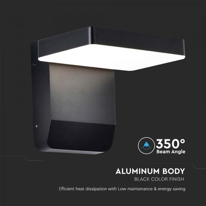 LED WALL LIGHT BLACK SQUARE 17W DL 2580lm 350° 178x170x160 ALUMINIUM IP65
