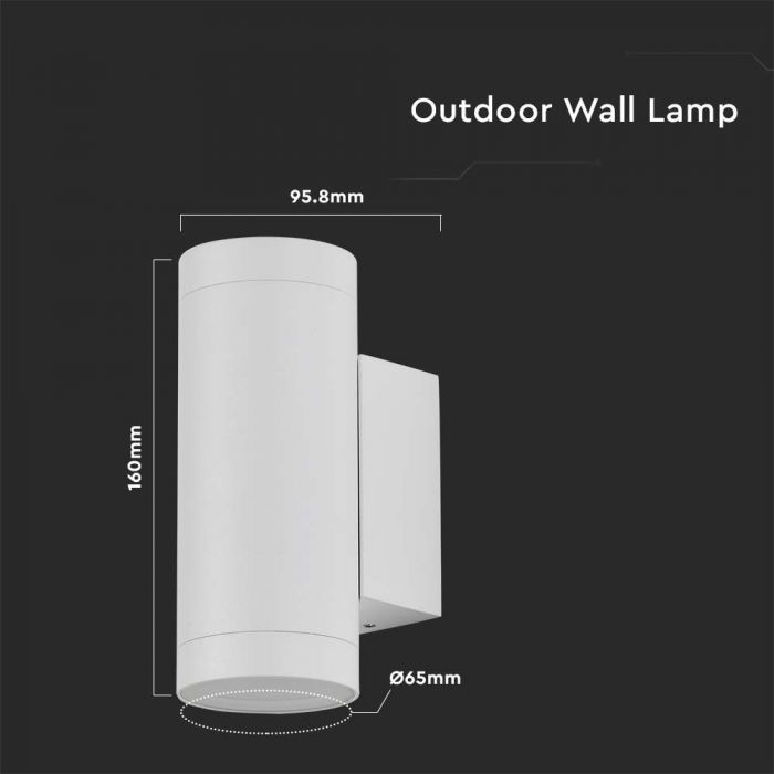 LED WALL LIGHT 2XGU10 FITIING ROUND WHITE IP54
