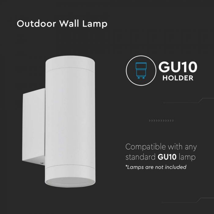 LED WALL LIGHT 2XGU10 FITIING ROUND WHITE IP54