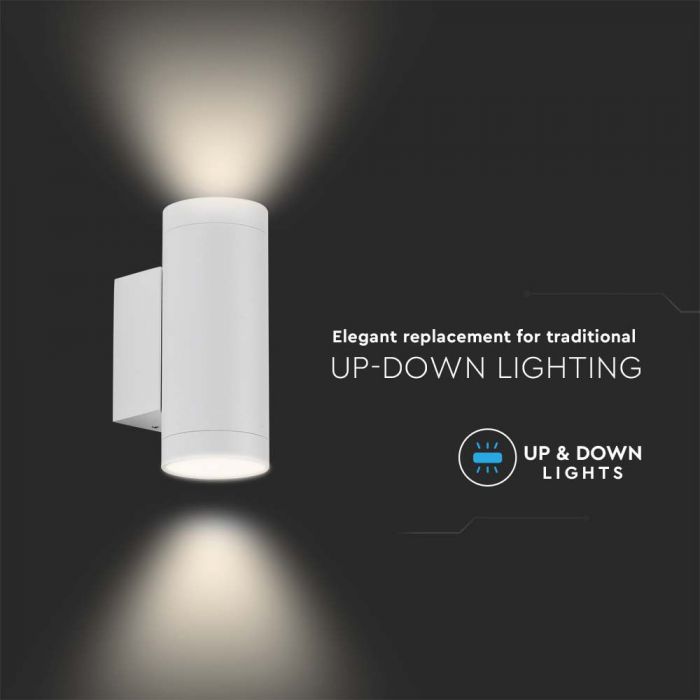 LED WALL LIGHT 2XGU10 FITIING ROUND WHITE IP54