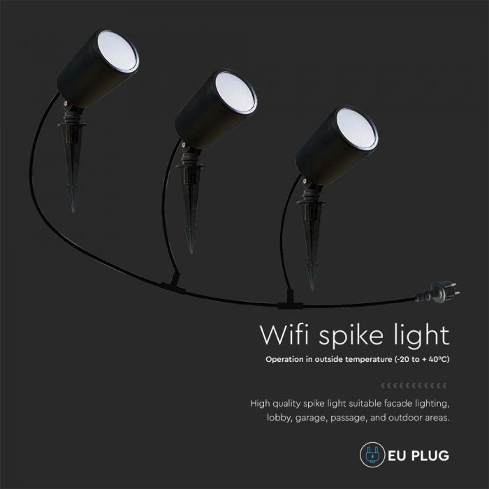 LED 3*7W WIFI LED SPIKE LIGHT 3IN1+RGB IP65 BLACK