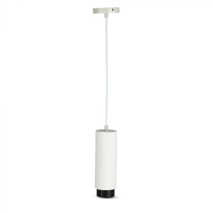 LED SUSPENDED GYPSUM ROUND WITH METAL GUN BLACK BOTTOM GU10 250X80