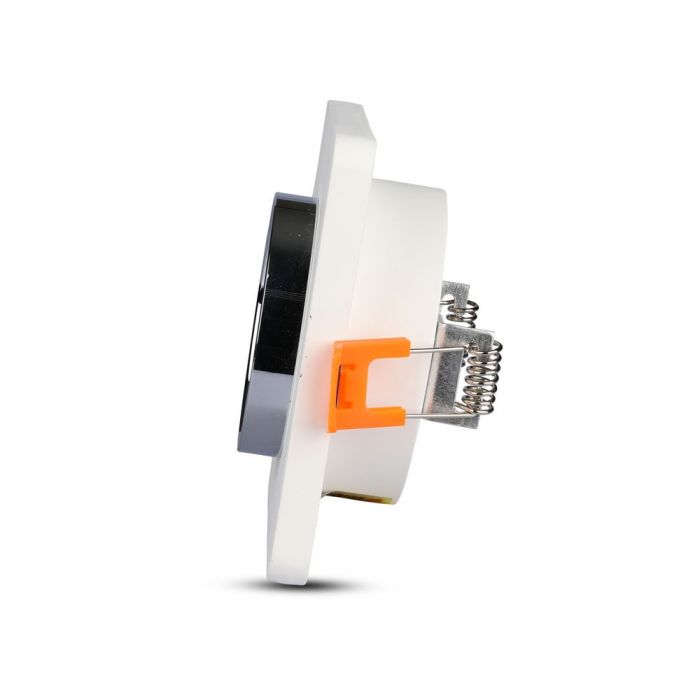 GU10 Fitting Gypsum Metal White Plaster Chrome, Square, Recessed