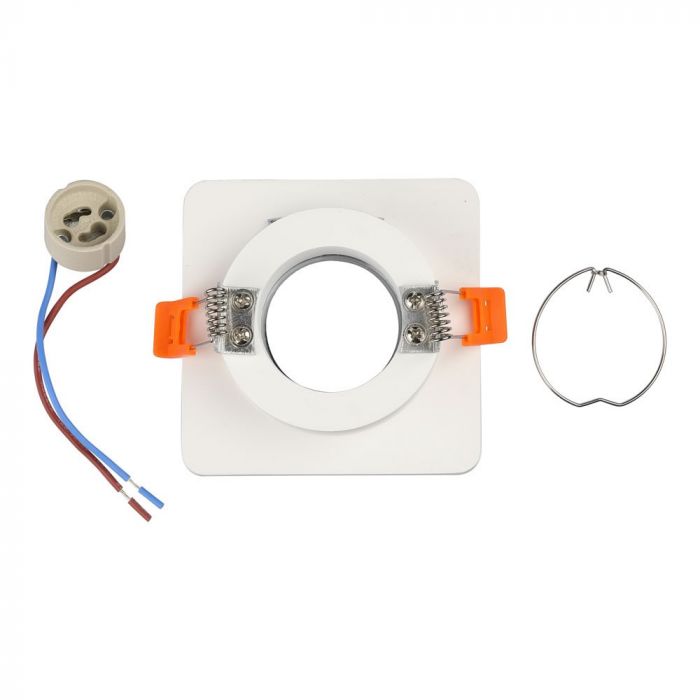 LED BRACKET GU10 SQUARE GYPSUM WITH CHROME BOTTOM 100X100X40 (80)