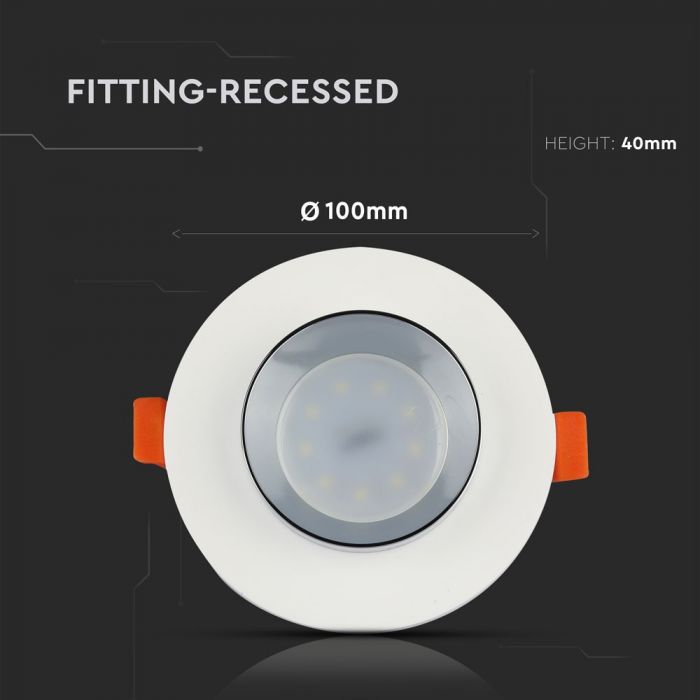 LED BRACKET GU10 ROUND GYPSUM WITH CHROME BOTTOM 100X40 (80)