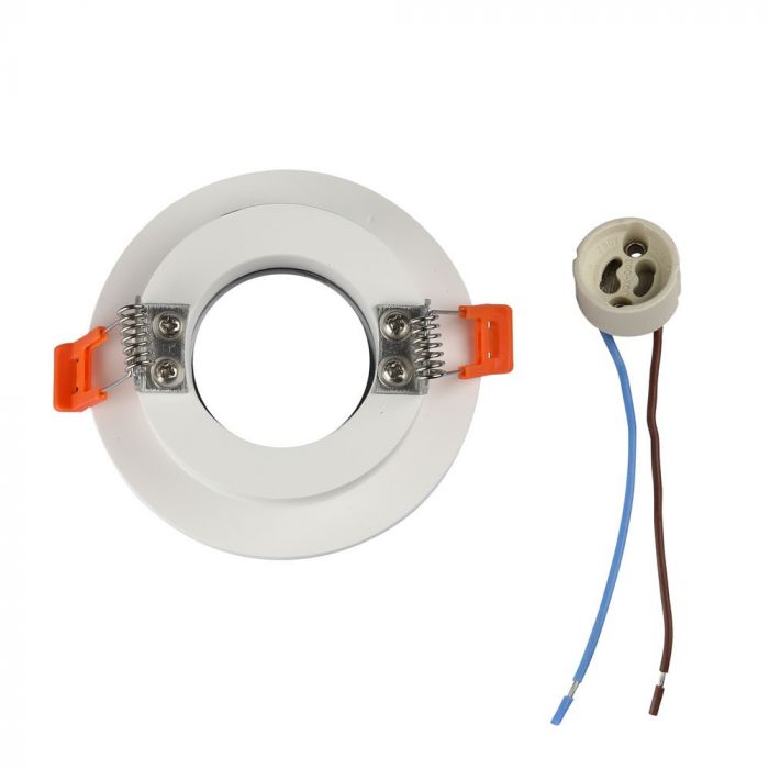 LED BRACKET GU10 ROUND GYPSUM WITH CHROME BOTTOM 100X40 (80)