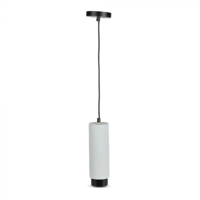LED SUSPENDED GREY CONCRETE GYPSUM ROUND WITH METAL GUN BLACK BOTTOM GU10 250X80