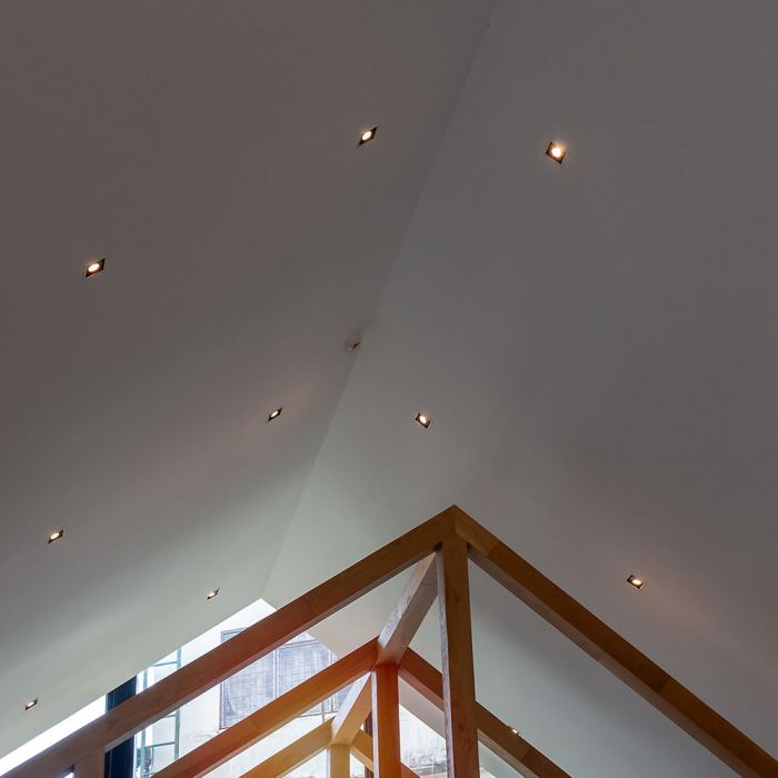 LED BRACKET GU10 SQUARE DESIGNER GYPSUM WITH MOVABLE WHITE BOTTOM 200X200 (206X206)