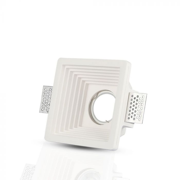 GU10 Fitting Gypsum White Recessed Light Square