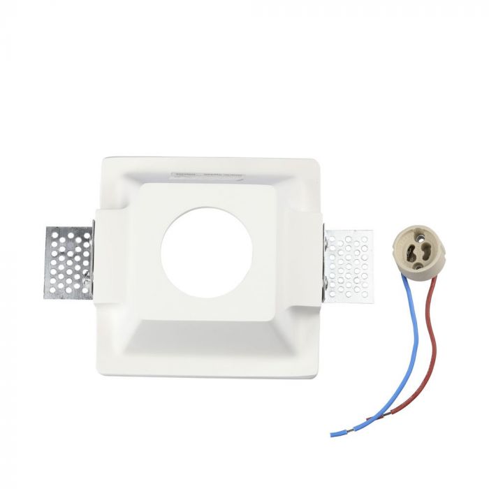GU10 Fitting Gypsum White Recessed Light Square