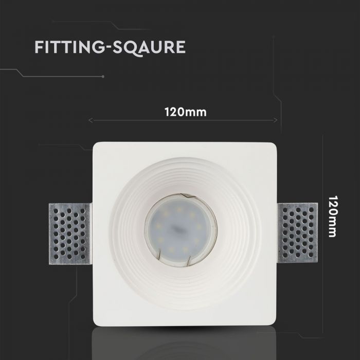 LED BRACKET GU10 ROUND WHITE 120 (127) GYPSUM
