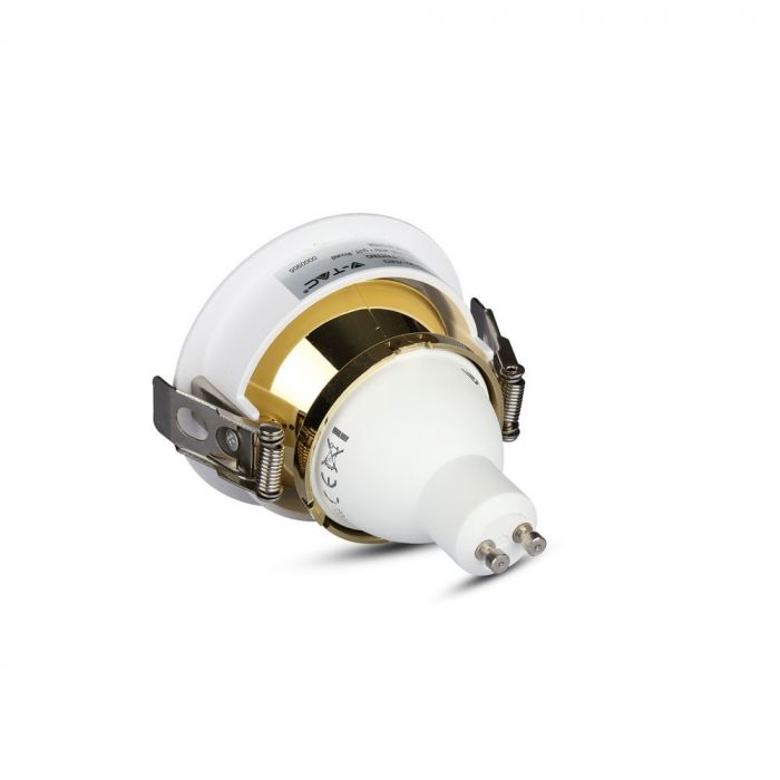GU10 Fitting White, Gold Round