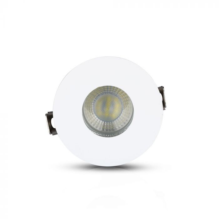 GU10 Fitting White+Chrome Round