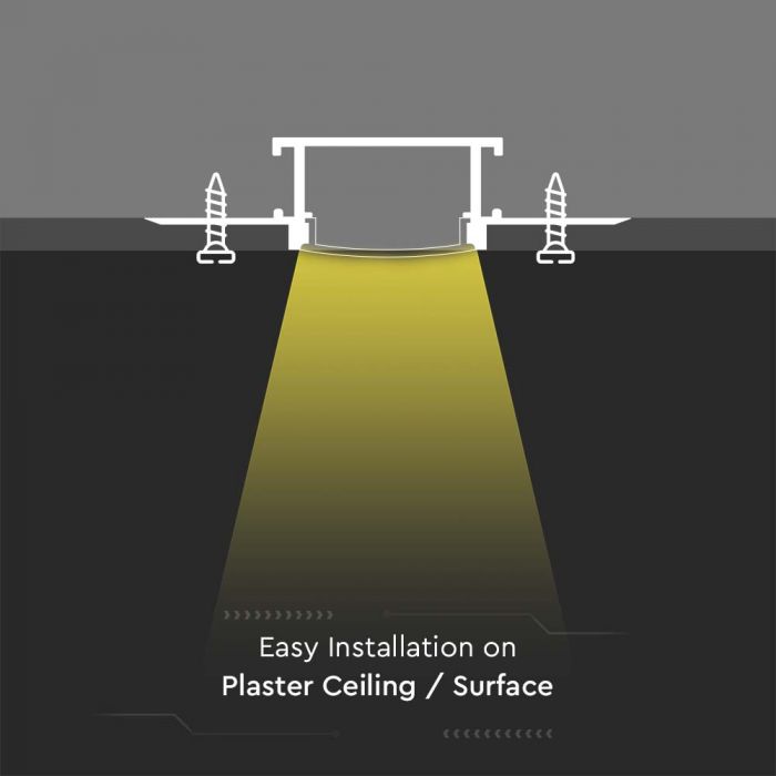 ALUMINIUM PROFILE WIDE MILKY COVER 2000X28.5X14