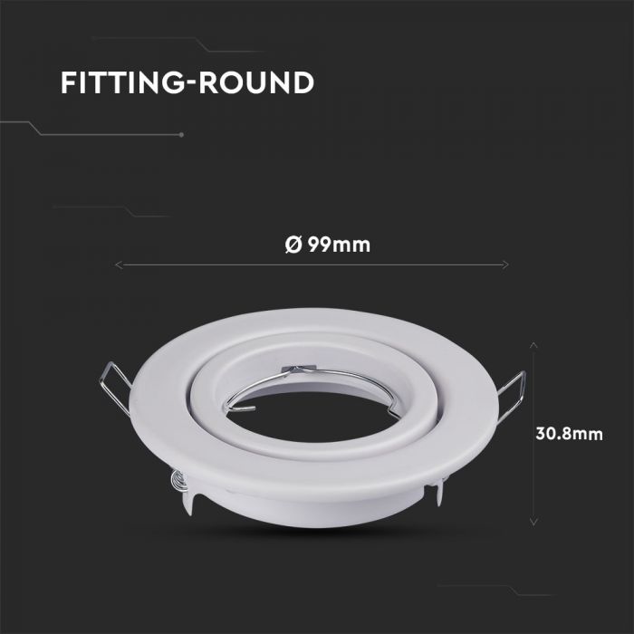 GU10 Housing Round Changing Angle White