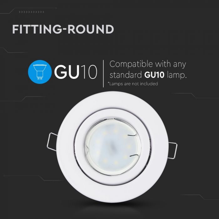 GU10 Housing Round Changing Angle White
