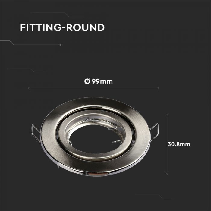 GU10 Housing Round Changing Angle Satin Nickel
