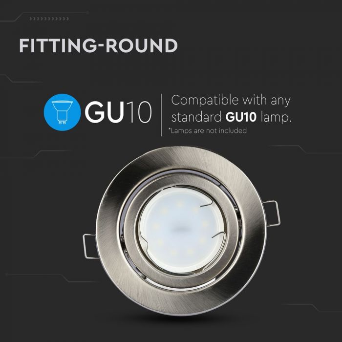GU10 Housing Round Changing Angle Satin Nickel