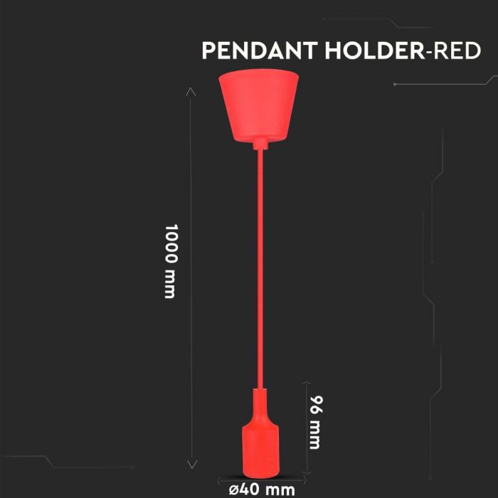 E27 Pendant Holder Red