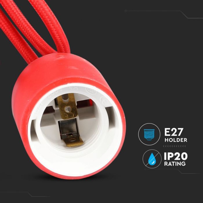 E27 Pendant Holder Red