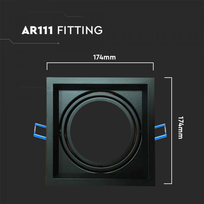 LED 1 X AR111 FITTING BLACK