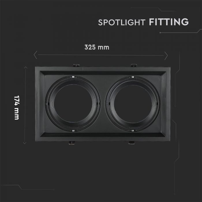 LED 2 X AR111 FITTING BLACK
