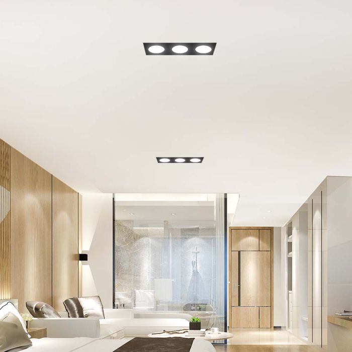 LED 3 X AR111 FITTING BLACK