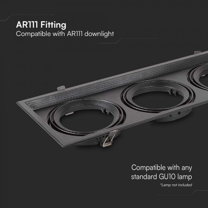 LED 3 X AR111 FITTING BLACK