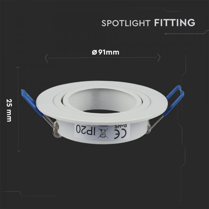 LED BRACKET 1XGU10 ROUND Movable WHITE 91 (75)