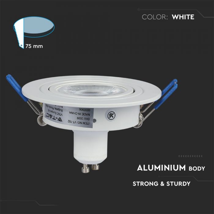 LED BRACKET 1XGU10 ROUND Movable WHITE 91 (75)