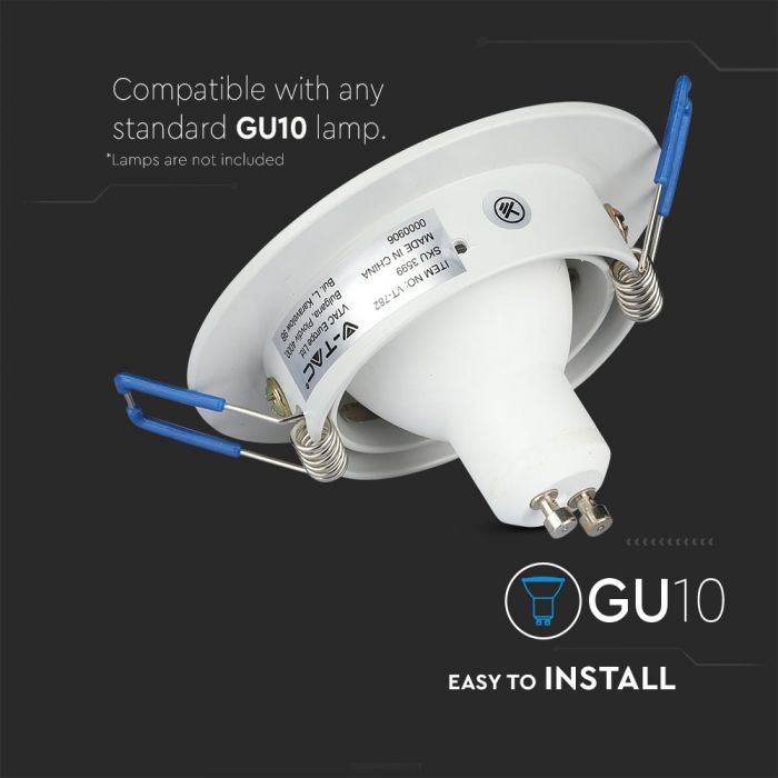 LED BRACKET 1XGU10 ROUND Movable WHITE 91 (75)