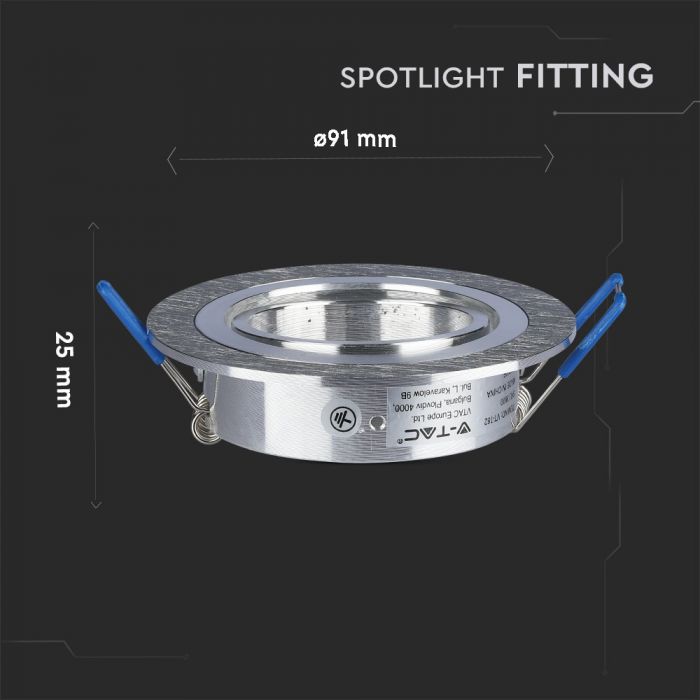 LED BRACKET 1XGU10 ROUND Movable Aluminium Brash 91 (75)