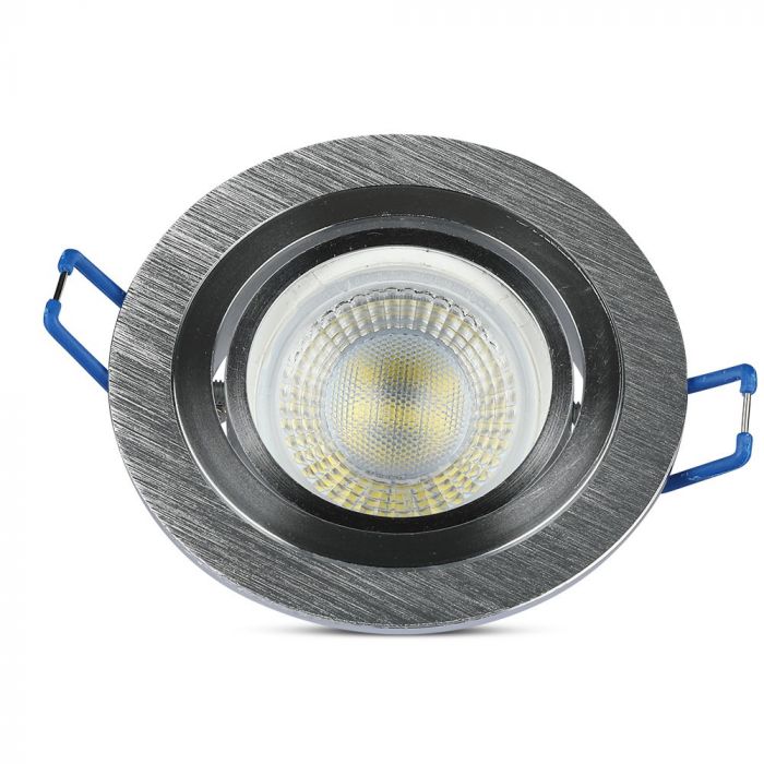 1 x GU10 Housing Round Aluminium Brush