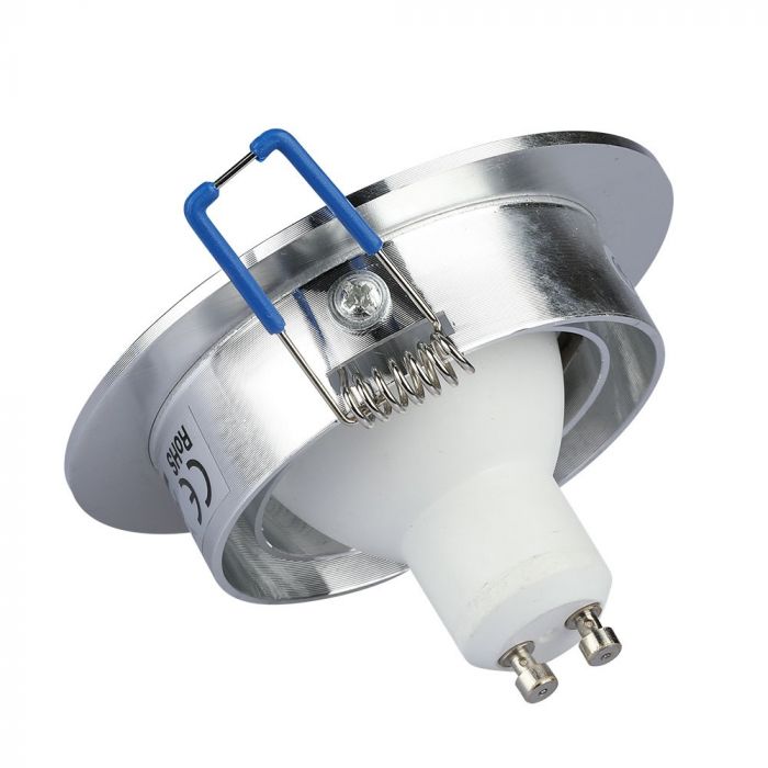 1 x GU10 Housing Round Aluminium Brush