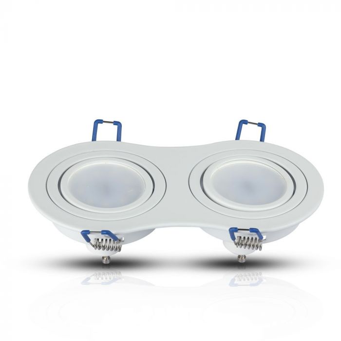 2 x GU10 Housing Round White