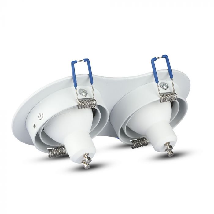 2 x GU10 Housing Round White