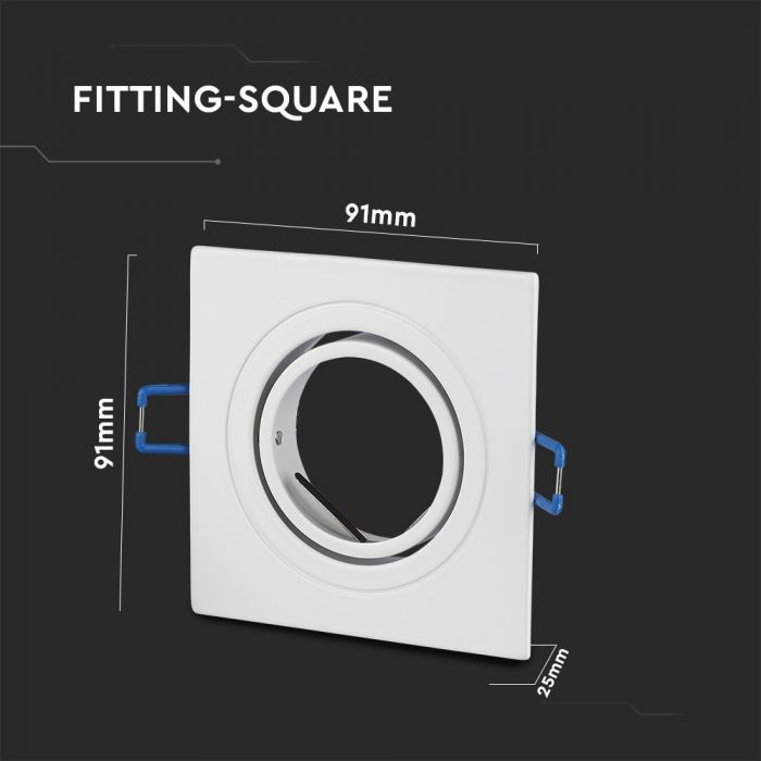 LED BRACKET 1XGU10 SQUARE Movable WHITE 91X91 (75)